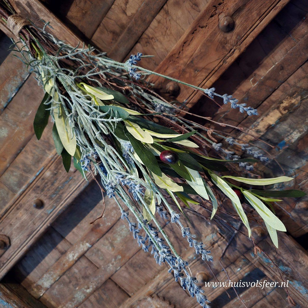 Toef van Twijgtakjes, Lavendel en Olijftakken || Zijde.