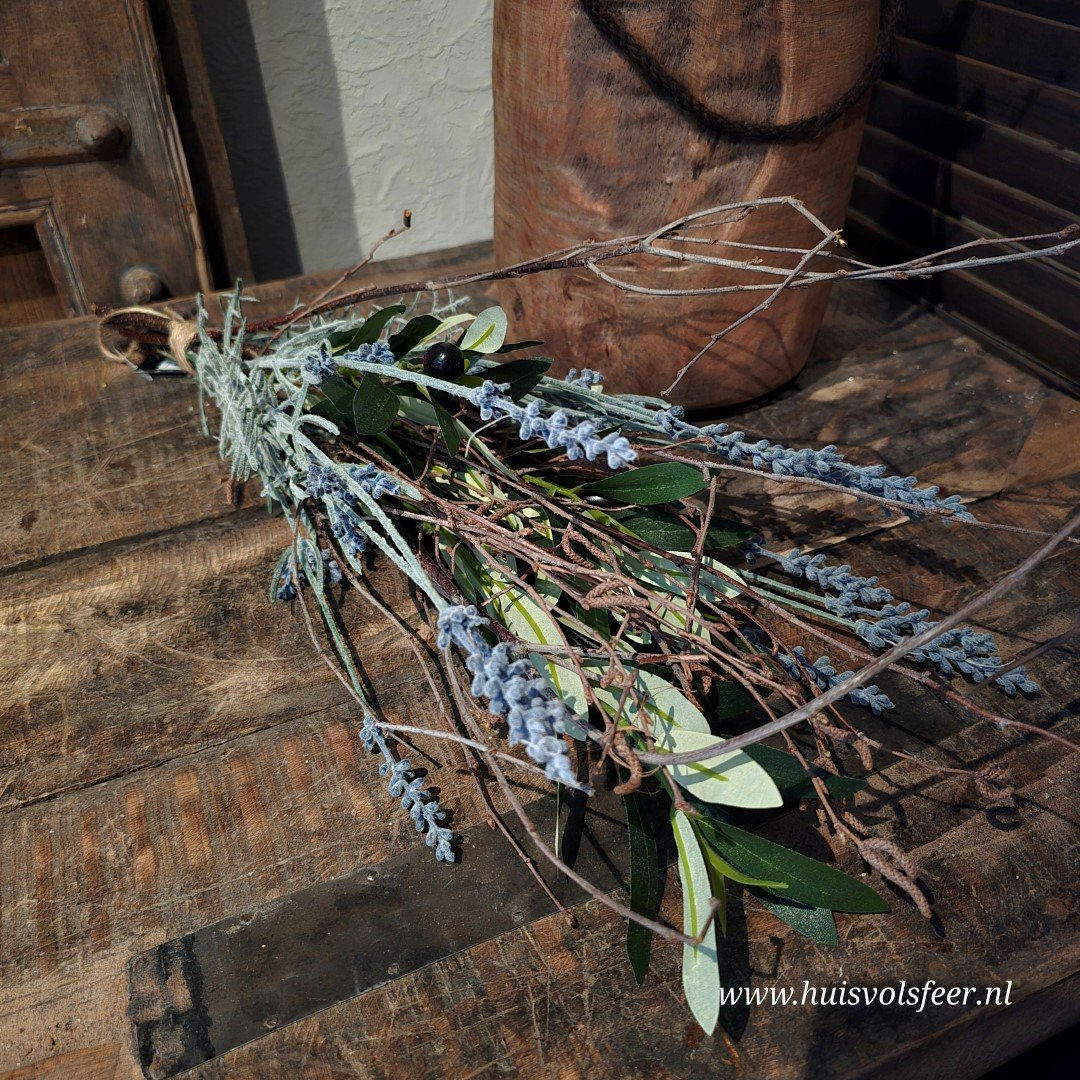 Toef van Twijgtakjes, Lavendel en Olijftakken || Zijde. - Afbeelding 7