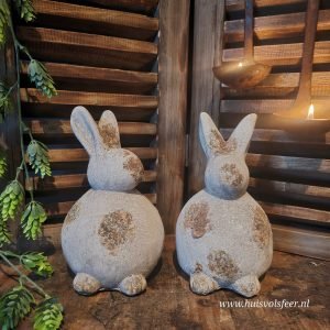 Stenen Haasje- Naturel || 19 cm.