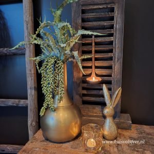 Metalen Goudkleurige Vaas || 30 cm.