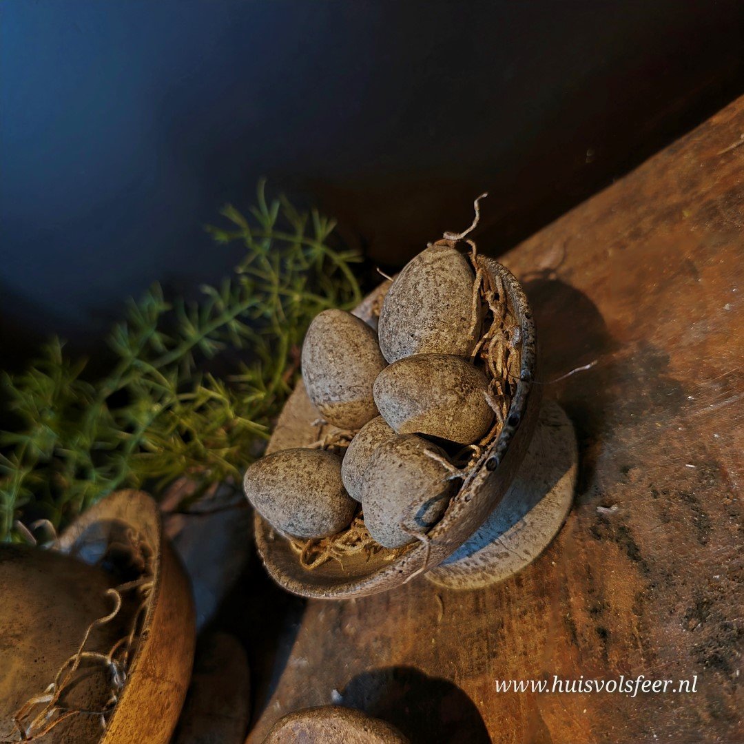 Set van 6 Paaseitjes van Beton- PMR. - Afbeelding 2