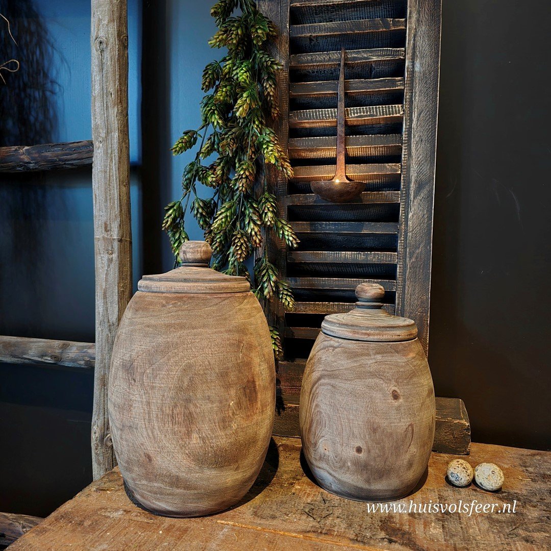 Houten pot met deksel || 20 cm. - Afbeelding 5