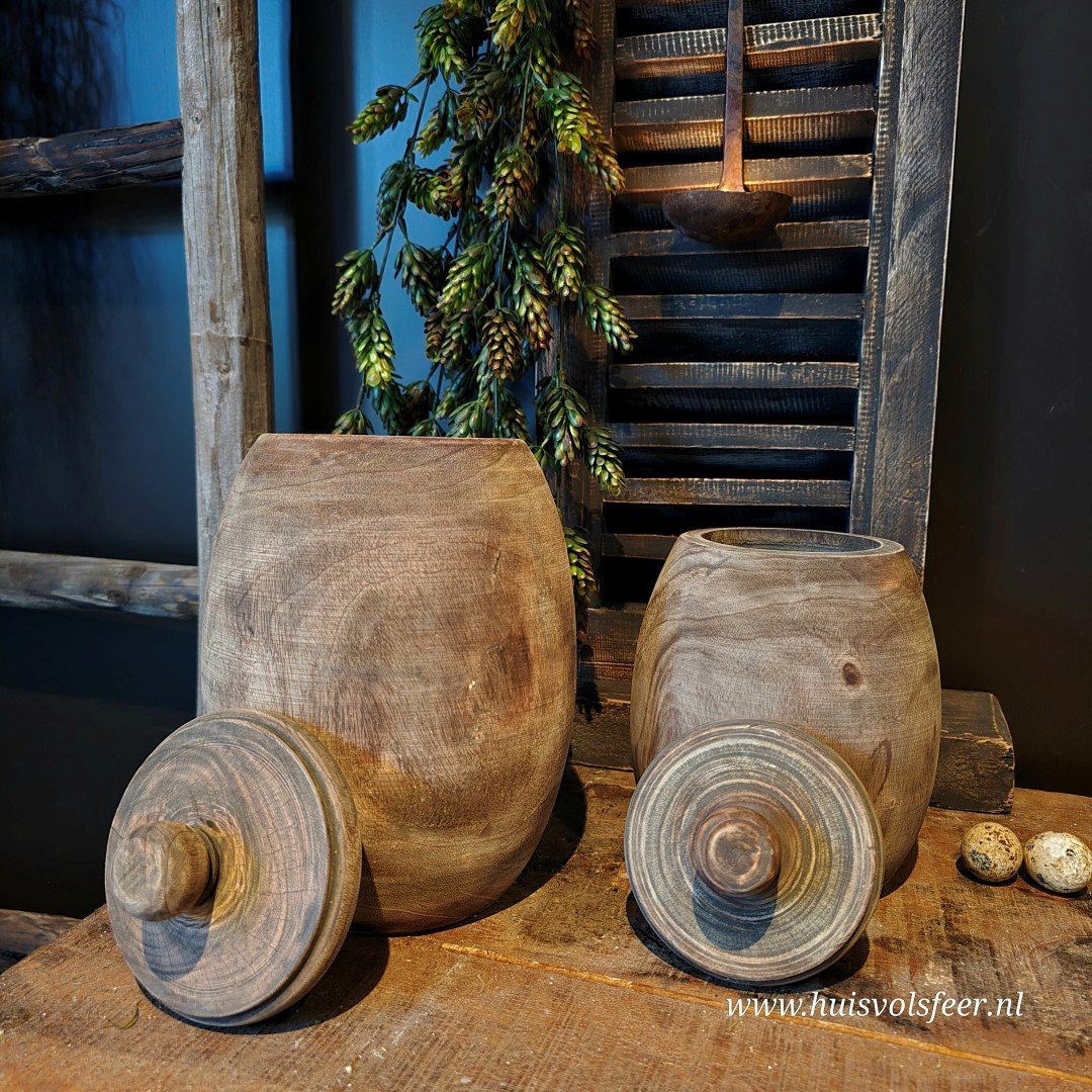 Houten pot met deksel || 20 cm. - Afbeelding 6