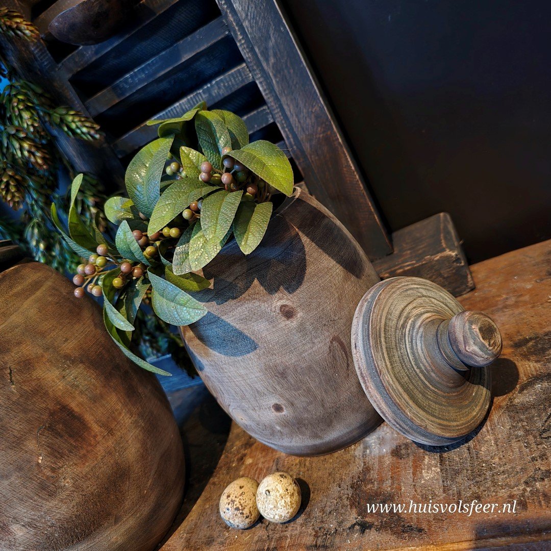 Houten pot met deksel || 20 cm. - Afbeelding 10