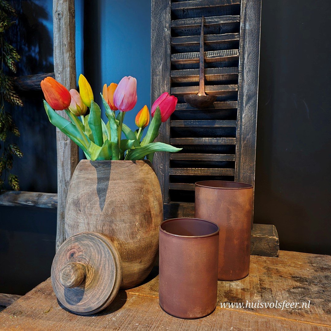 Houten pot met deksel || 25 cm. - Afbeelding 13