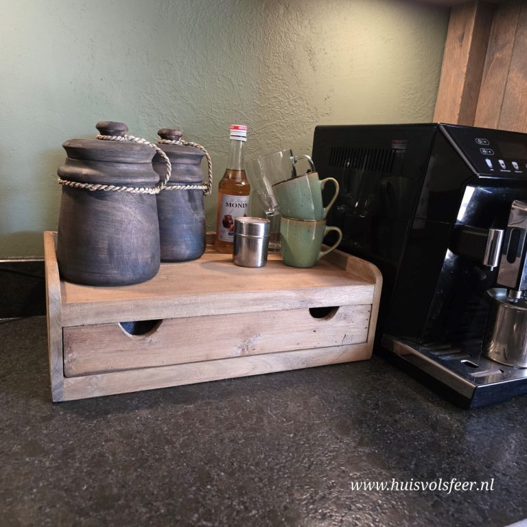 Koffie Plateau met Lade || Teak - Afbeelding 12