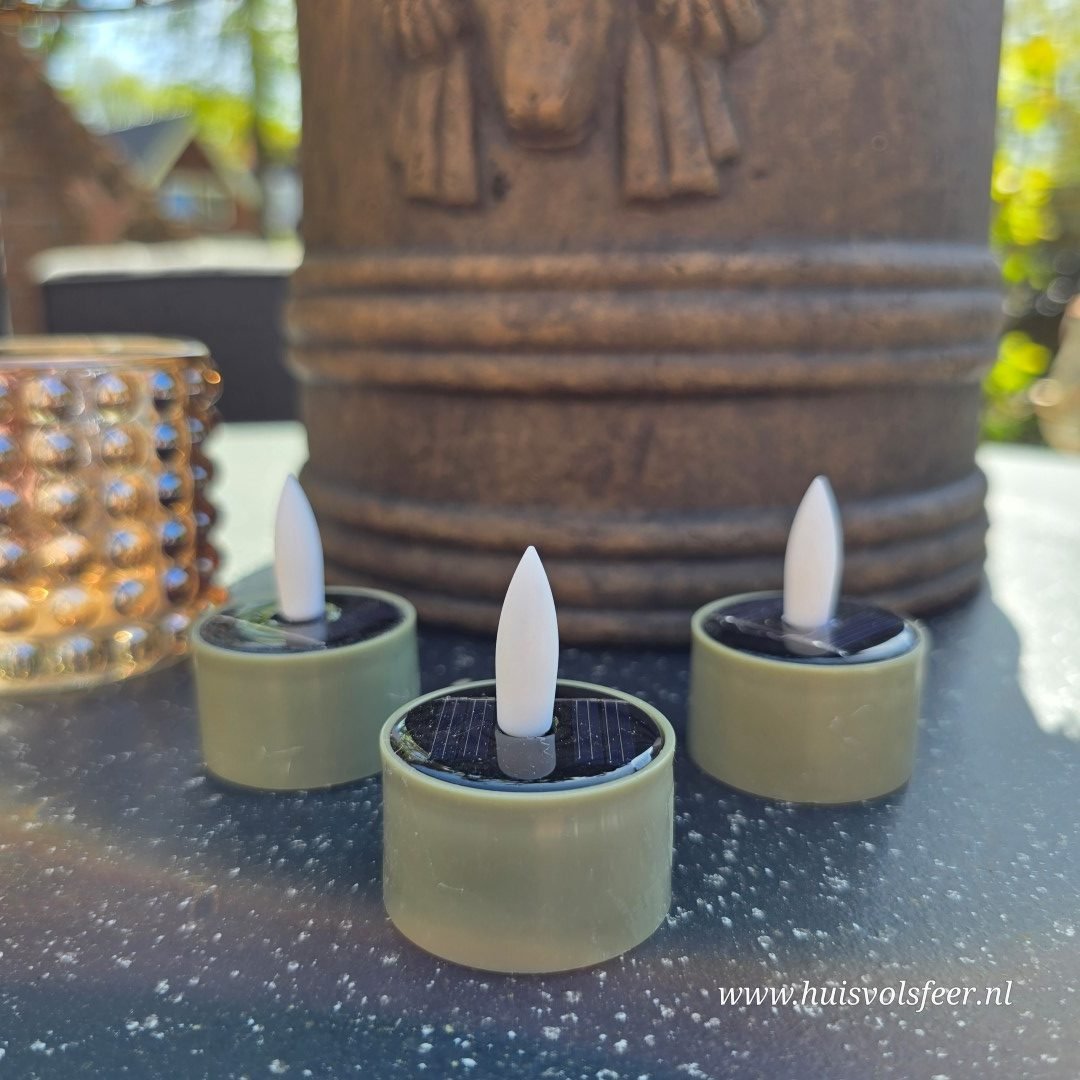 Solar waxinelichtjes – Olive (3 stuks)