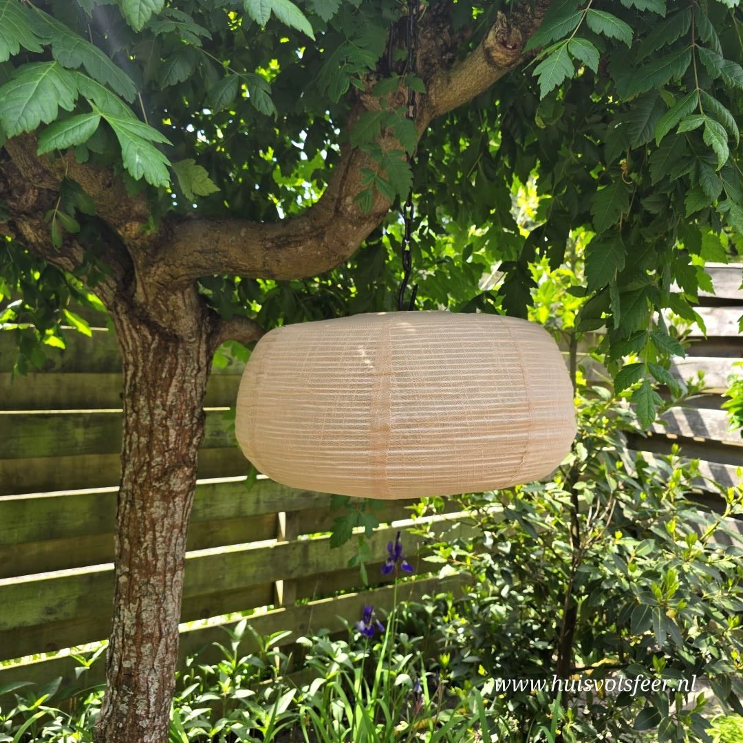 Jute lampion Taupe- Rond || Ø45 cm - Afbeelding 5
