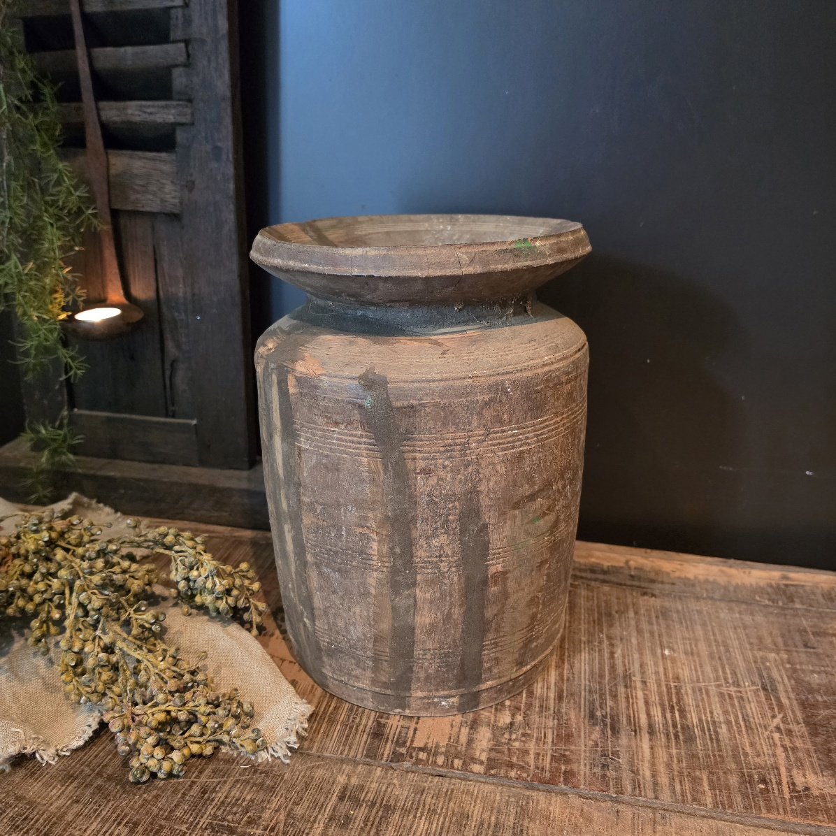 Nepalese kruik/ vaas. Maat Extra Large. - Afbeelding 5