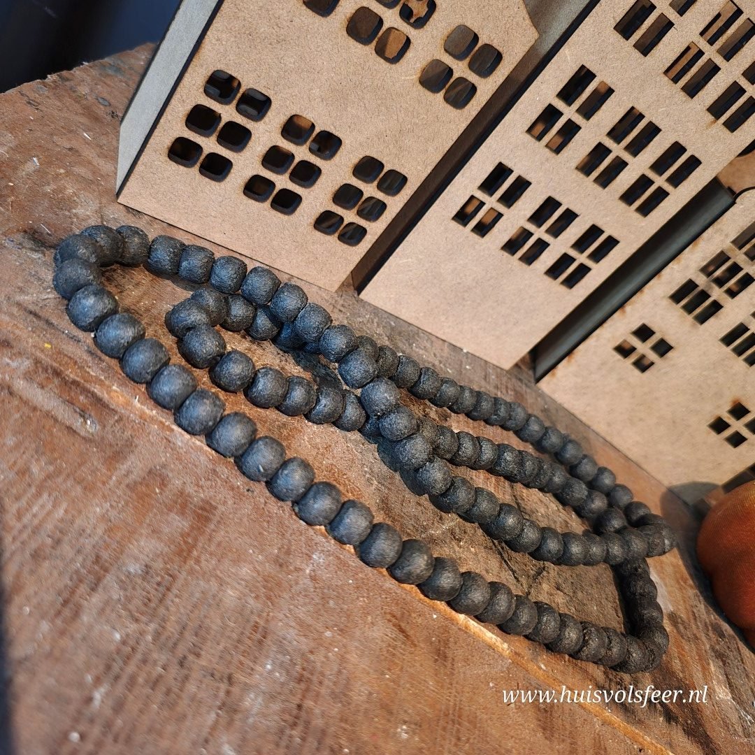 Kralenketting Hout – Donker (±50 cm) - Afbeelding 2