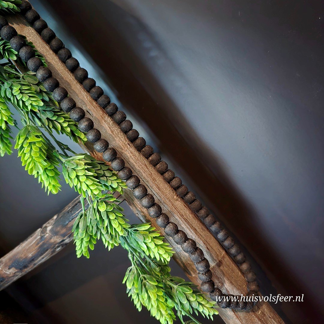 Kralenketting Hout – Donker (±50 cm) - Afbeelding 3