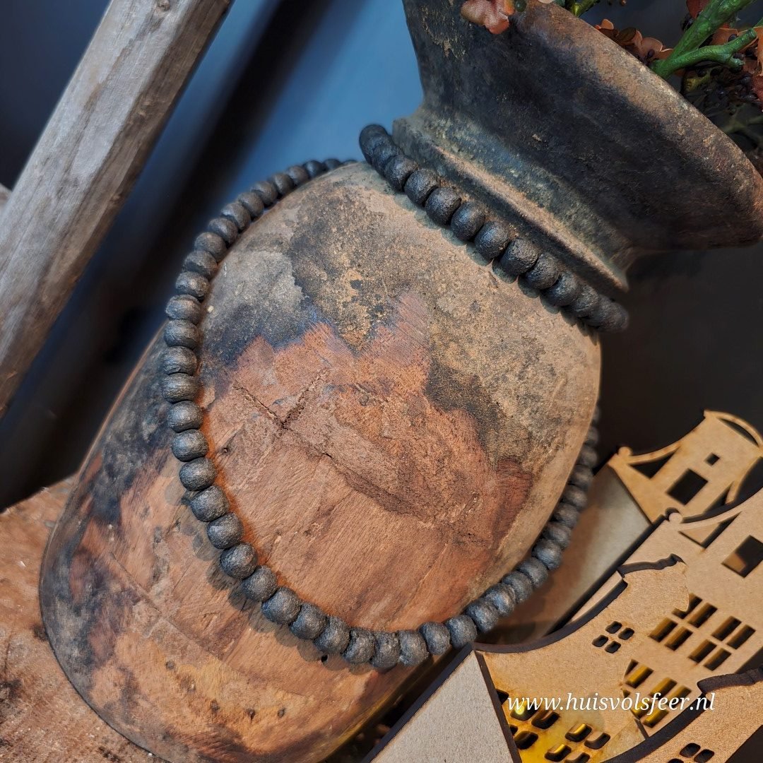 Kralenketting Hout – Donker (±50 cm) - Afbeelding 5