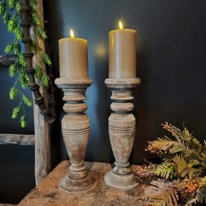 Houten kandelaar || 30 cm.