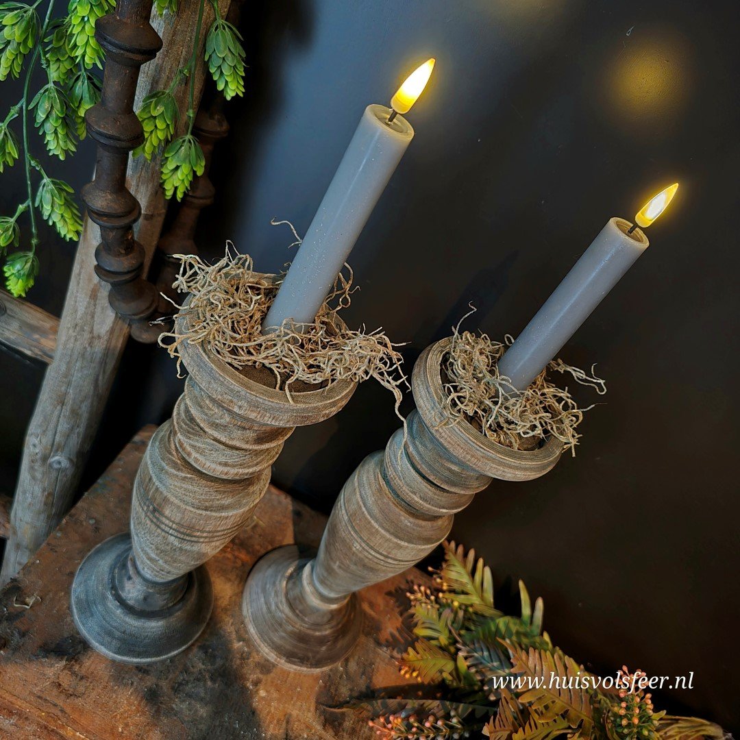 Houten kandelaar || 30 cm. - Afbeelding 5