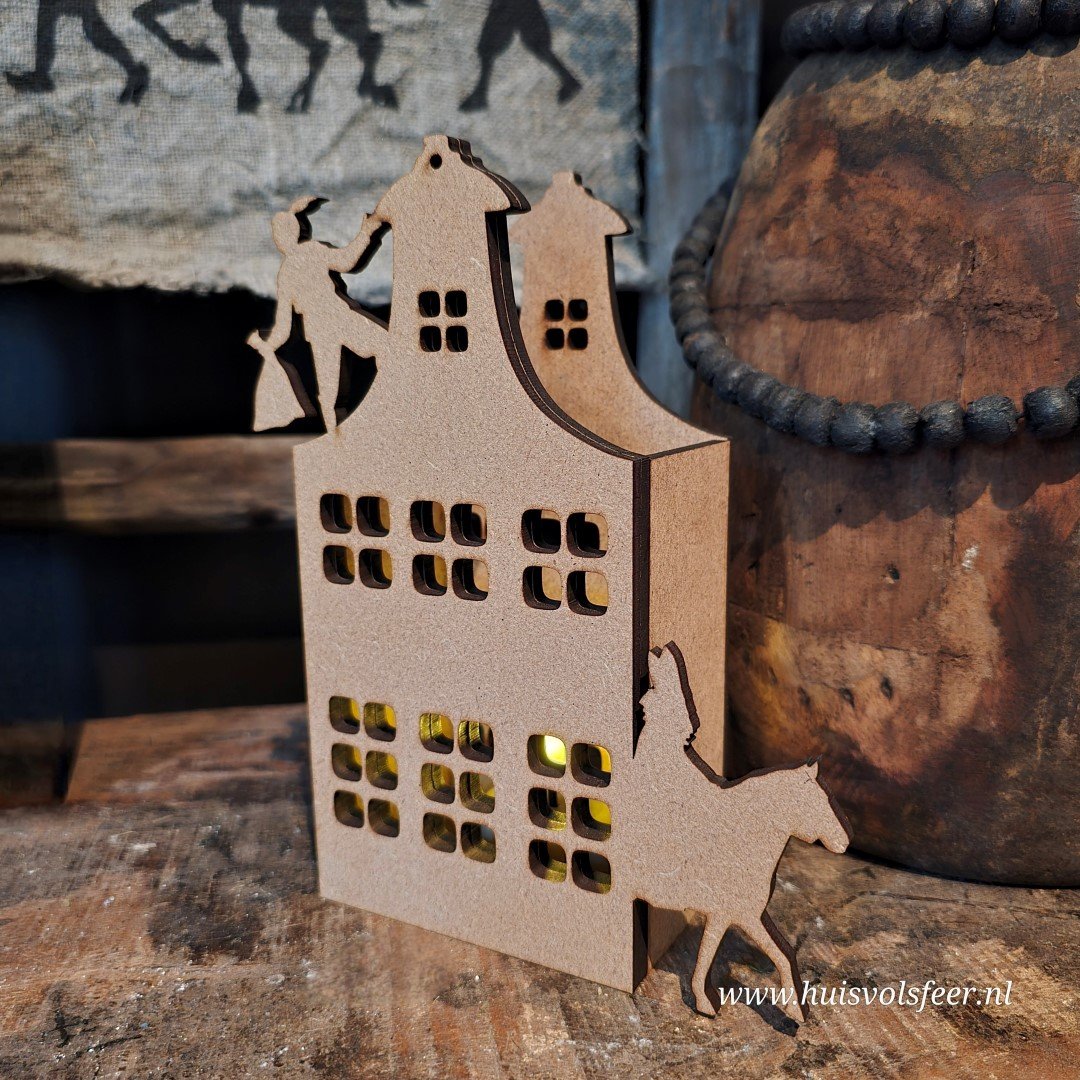 Houten Sinterklaashuisje met Piet & Paard - Afbeelding 11