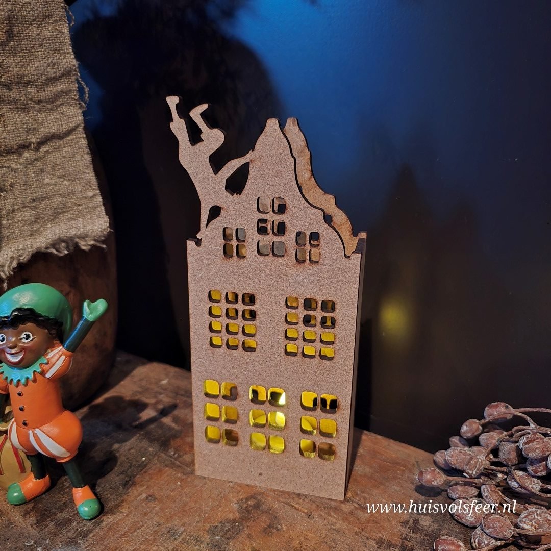 Houten Sinterklaashuisje met Pietje- Links - Afbeelding 5