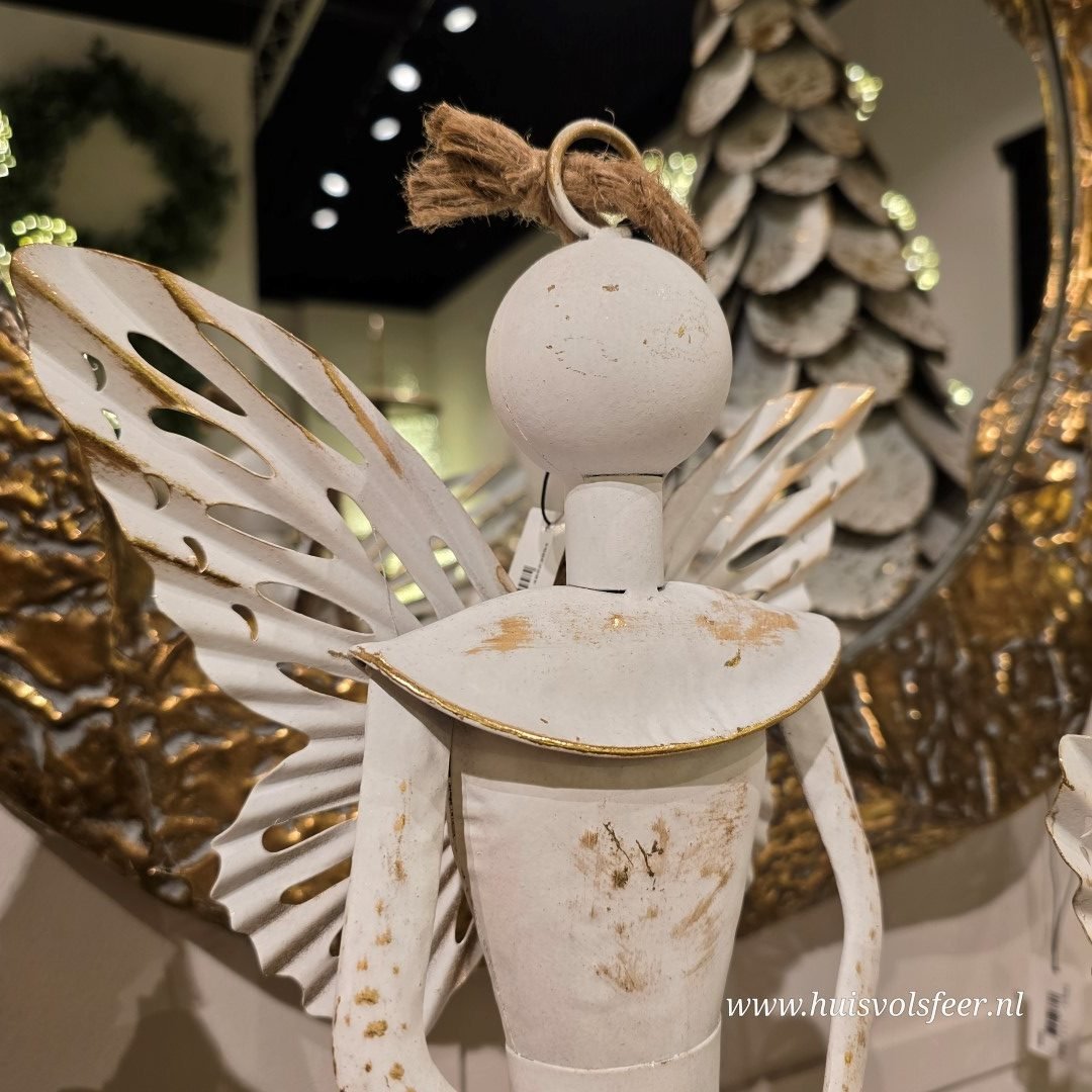 Rustieke Engel Wit || 50 cm. - Afbeelding 3