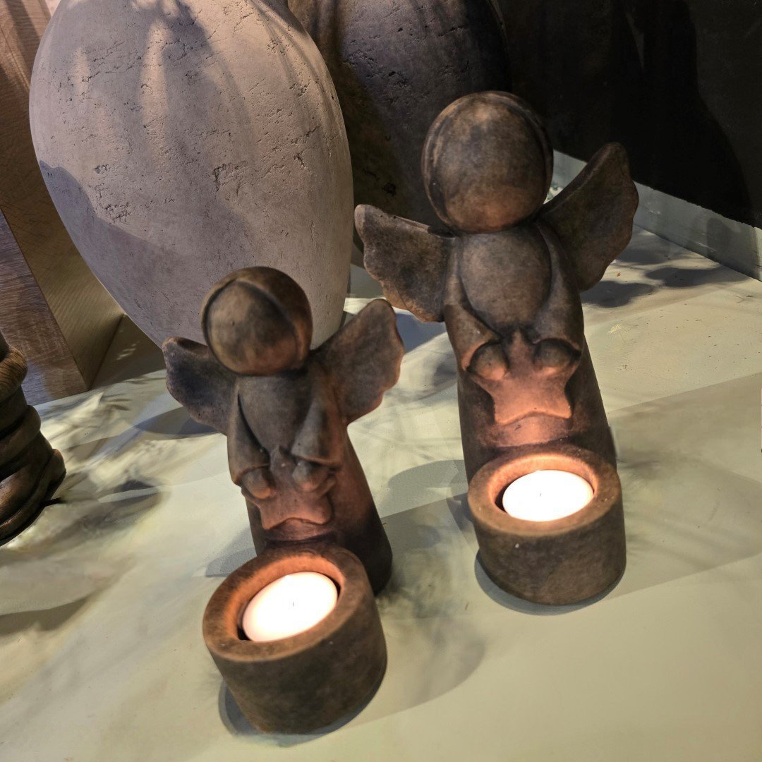 Tealightcup Angel with Star- Majestic Brown. 20 cm || Brynxz. - Afbeelding 8