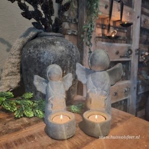 Tealightcup Angel with Star- Majestic Vintage. 16 cm || Brynxz.