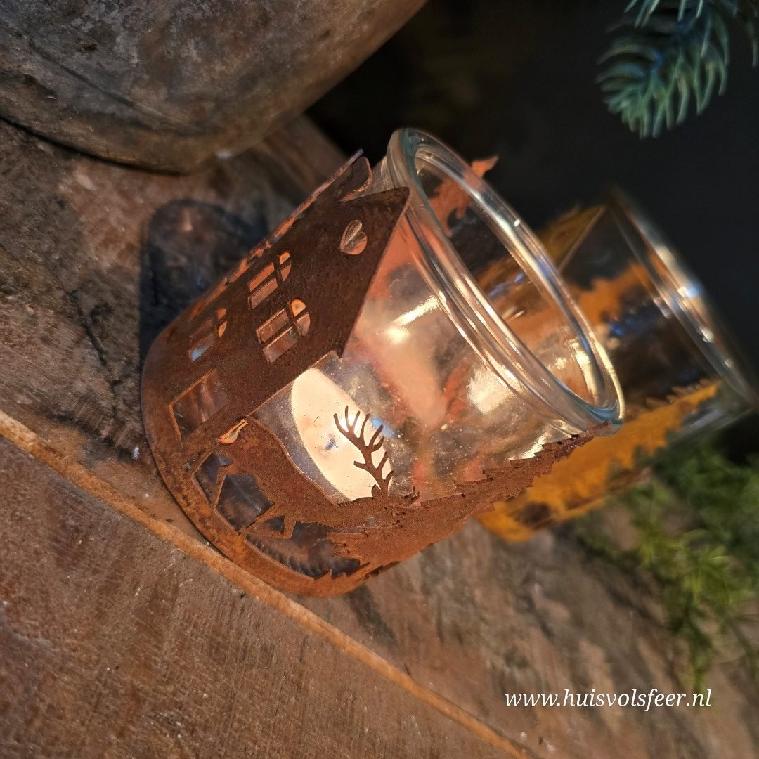 Windlicht Hert- Roestkleur || Small - Afbeelding 3