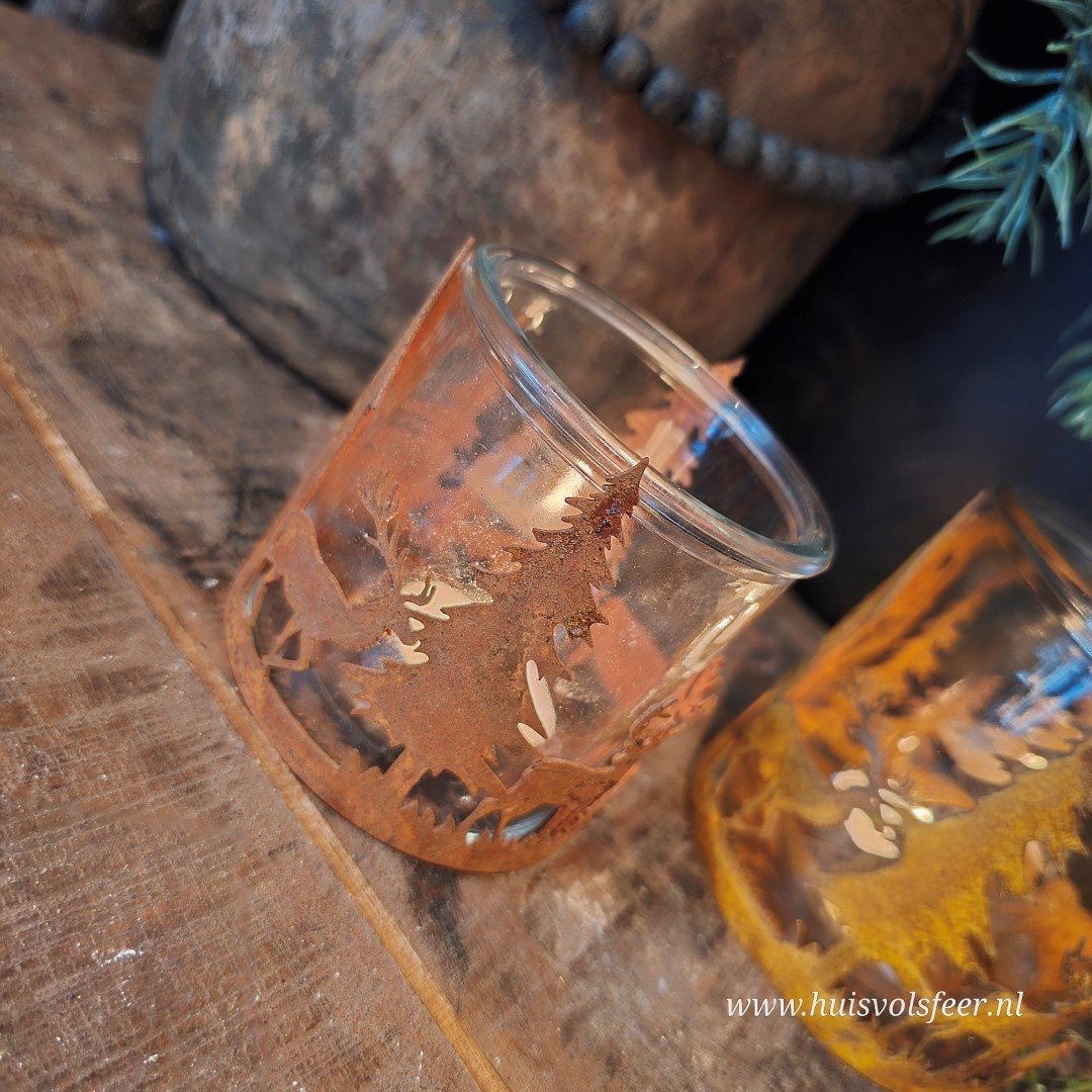 Windlicht Hert- Roestkleur || Small - Afbeelding 4