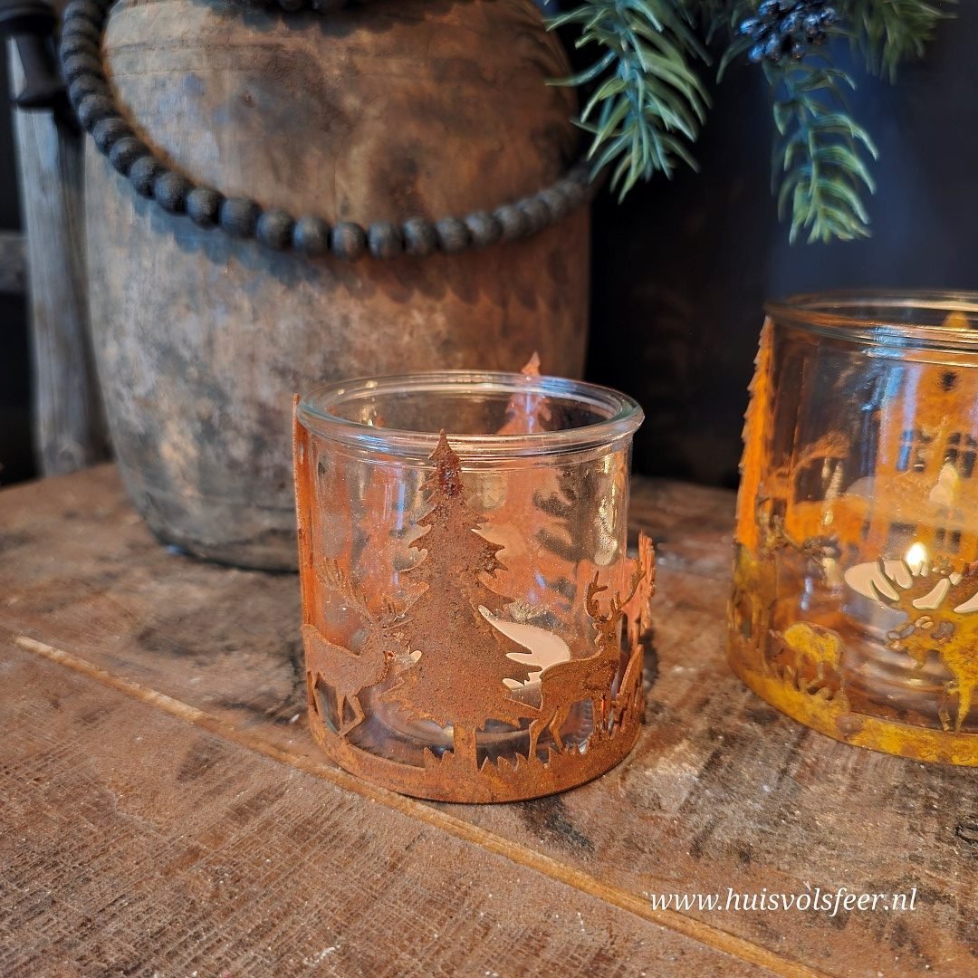 Windlicht Hert- Roestkleur || Small - Afbeelding 5
