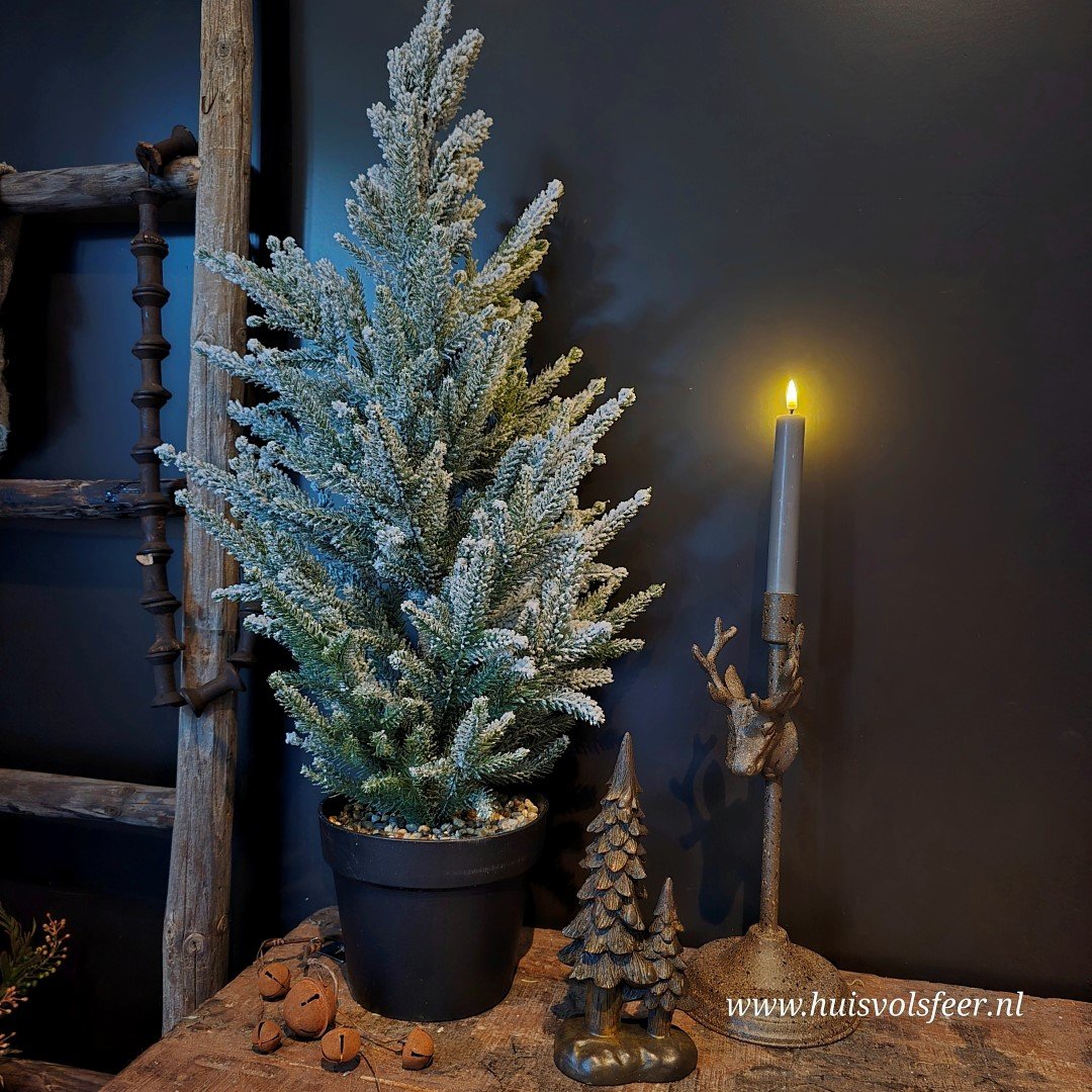 HOMCOM Kunstmatige Kerstboom 225 Cm Potlood Den Met Sneeuw, 738 Toppen Voor Binnen~210jgk919pg01