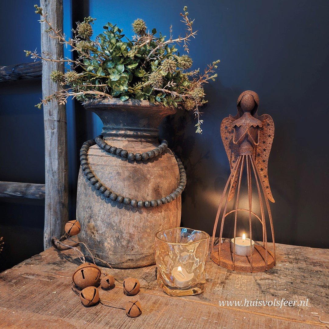 Kersttak met roestkleurige belletjes || 40 cm - Afbeelding 4