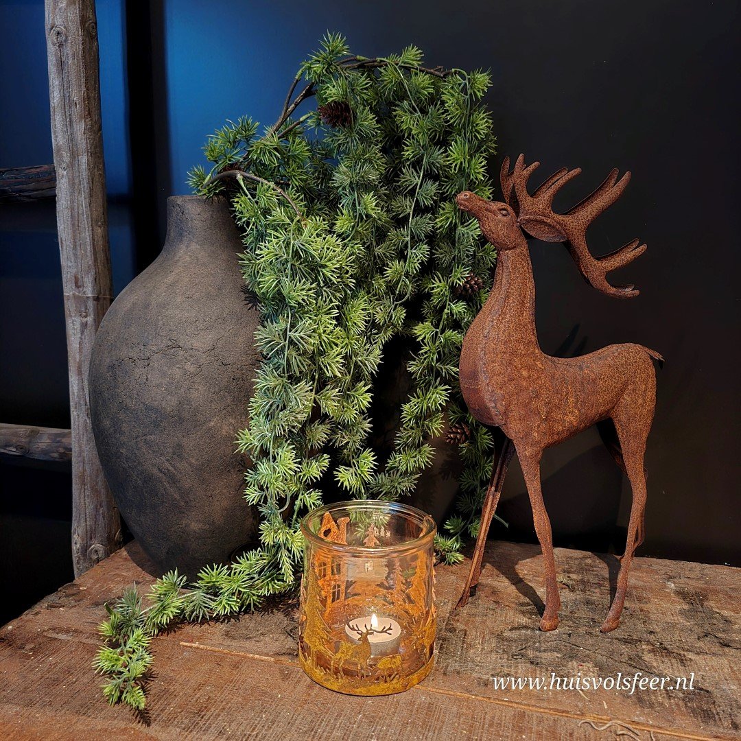 Roestkleurig Hert- "Omhoogkijkend" - Afbeelding 7