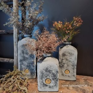 Bottle Square 20 cm- Stone Black || Brynxz