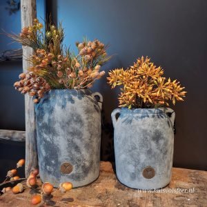 Jar with Two Ears 22 cm- Stone Black || Brynxz