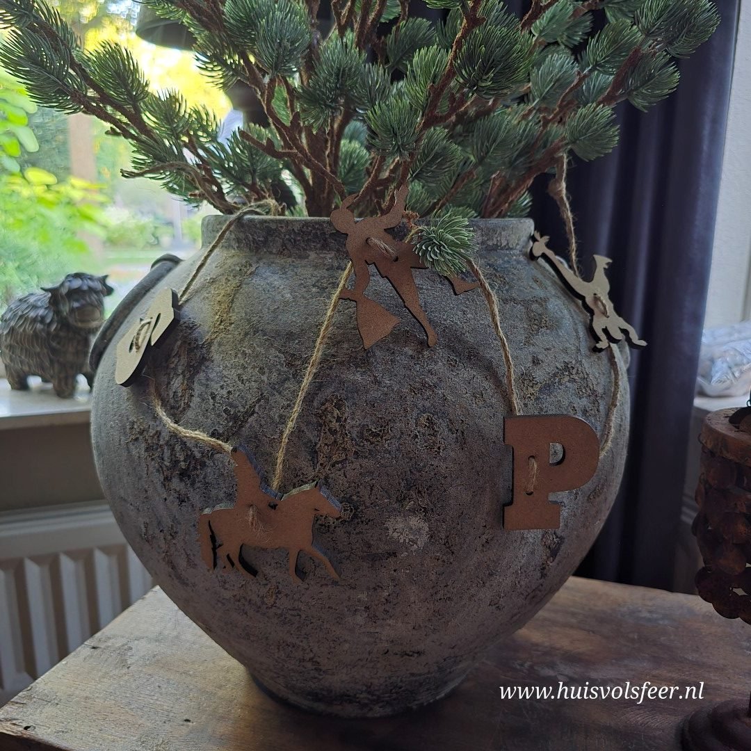 Houten Sinterklaas Slinger- 75 cm || Handmade - Afbeelding 9