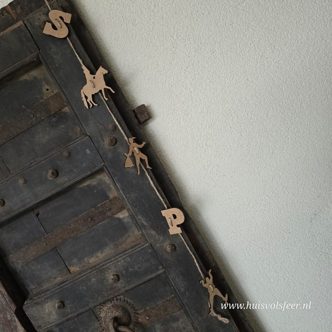 Houten Sinterklaas Slinger- 75 cm || Handmade - Afbeelding 8