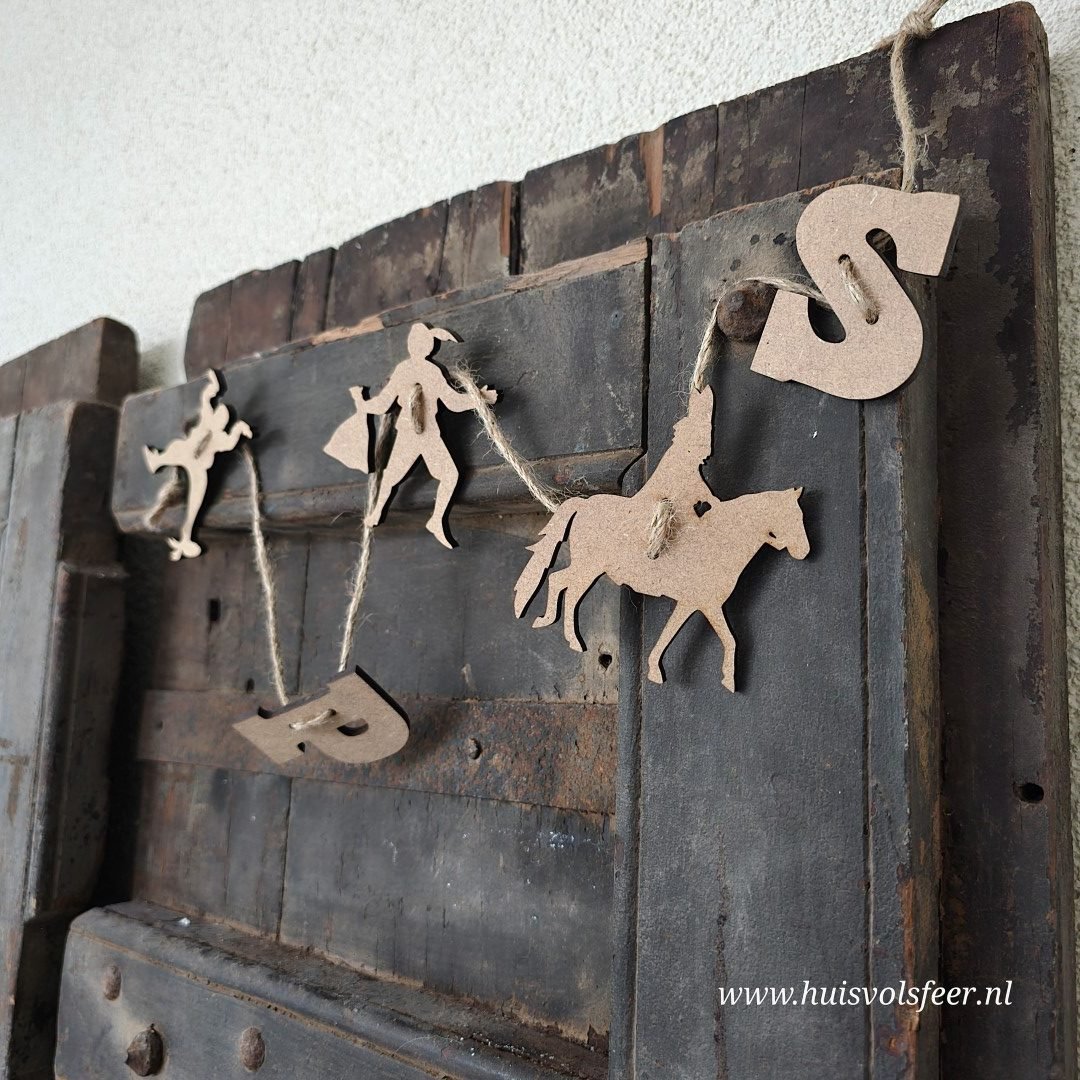 Houten Sinterklaas Slinger- 75 cm || Handmade - Afbeelding 7