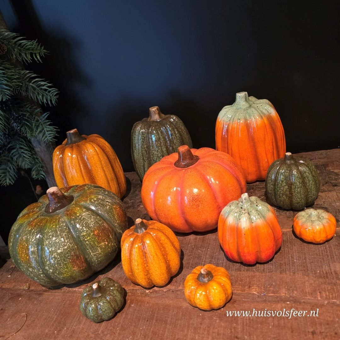 Set van 3 pompoenen || 10 cm - Afbeelding 6