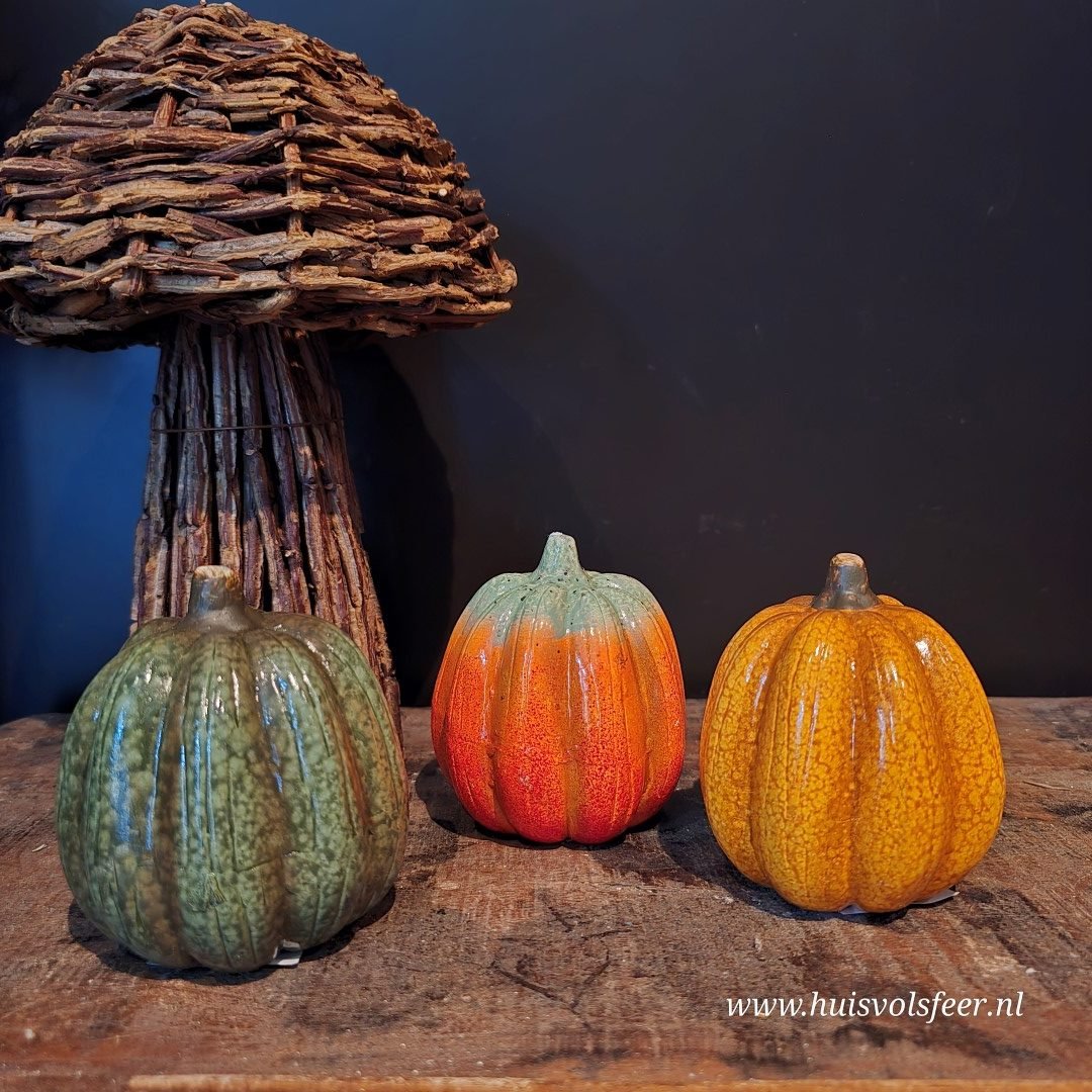 Set van 3 pompoenen || 10 cm - Afbeelding 2
