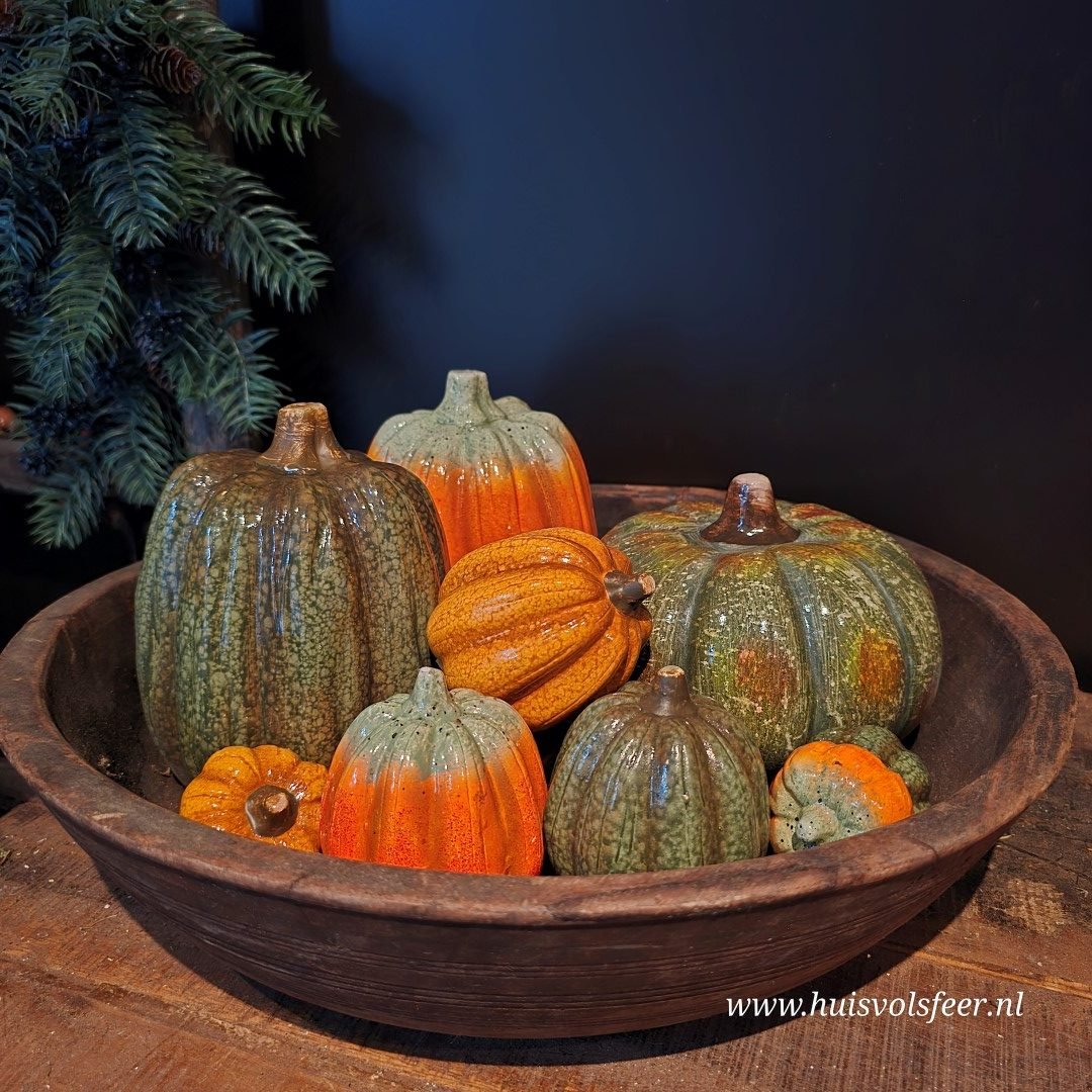 Set van 3 pompoenen || 10 cm - Afbeelding 7