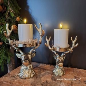 Kandelaar Hert- Goud || Medium