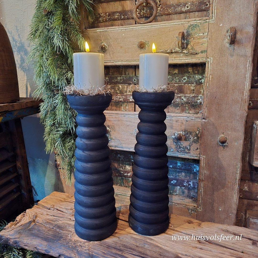 Kandelaar Paulownia- Black || 38 cm - Afbeelding 10