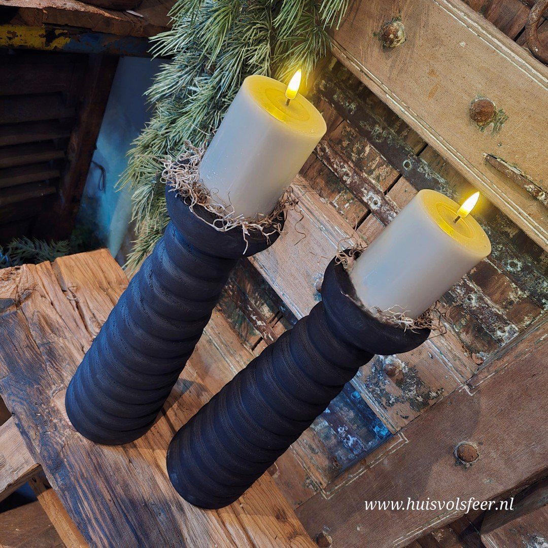 Kandelaar Paulownia- Black || 38 cm - Afbeelding 11