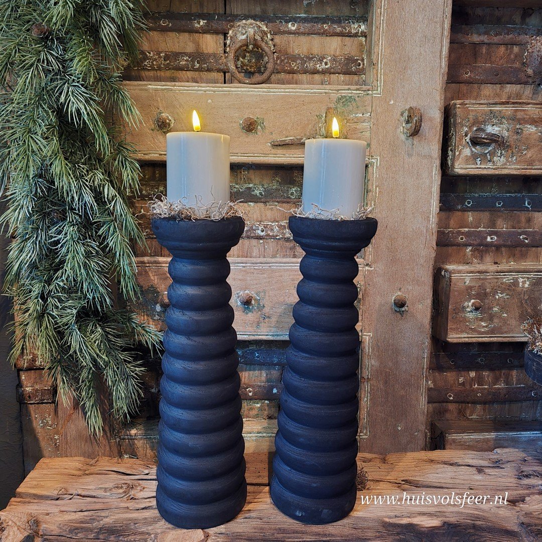 Kandelaar Paulownia- Black || 38 cm - Afbeelding 12