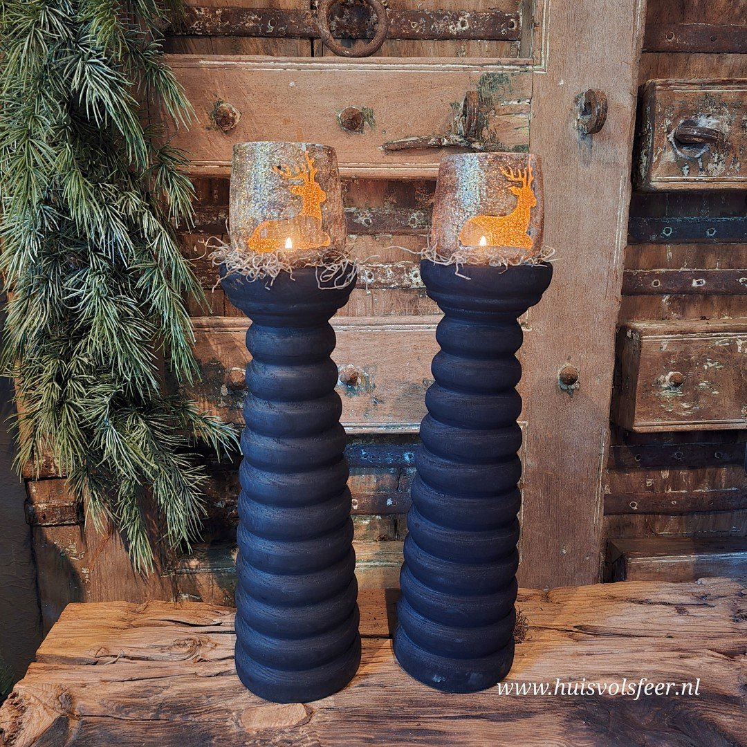 Kandelaar Paulownia- Black || 38 cm - Afbeelding 9