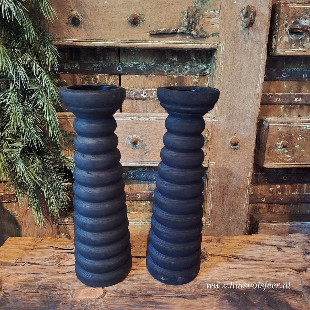 Kandelaar Paulownia- Black || 38 cm - Afbeelding 14