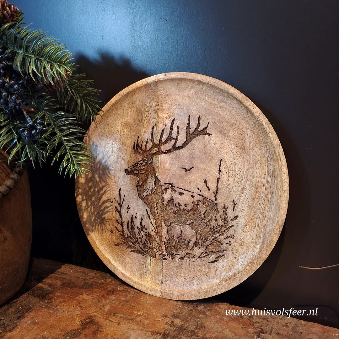 Plate Reindeer Print || Round - Afbeelding 2