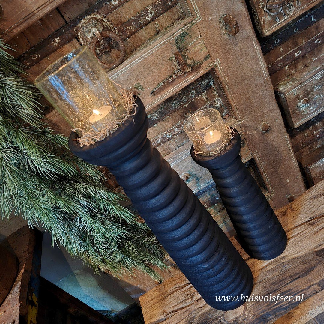 Kandelaar Paulownia- Black || 38 cm - Afbeelding 2