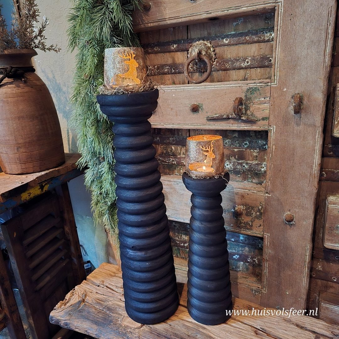 Kandelaar Paulownia- Black || 38 cm - Afbeelding 4