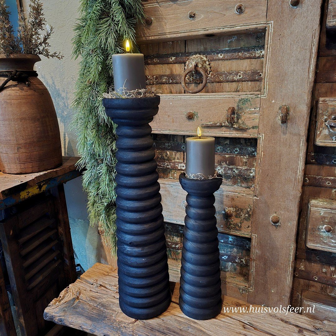 Kandelaar Paulownia- Black || 38 cm - Afbeelding 5