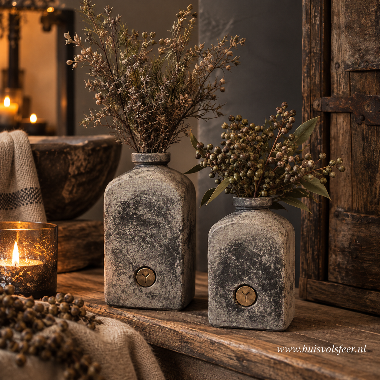 Bottle Square 20 cm- Stone Black || Brynxz - Afbeelding 2