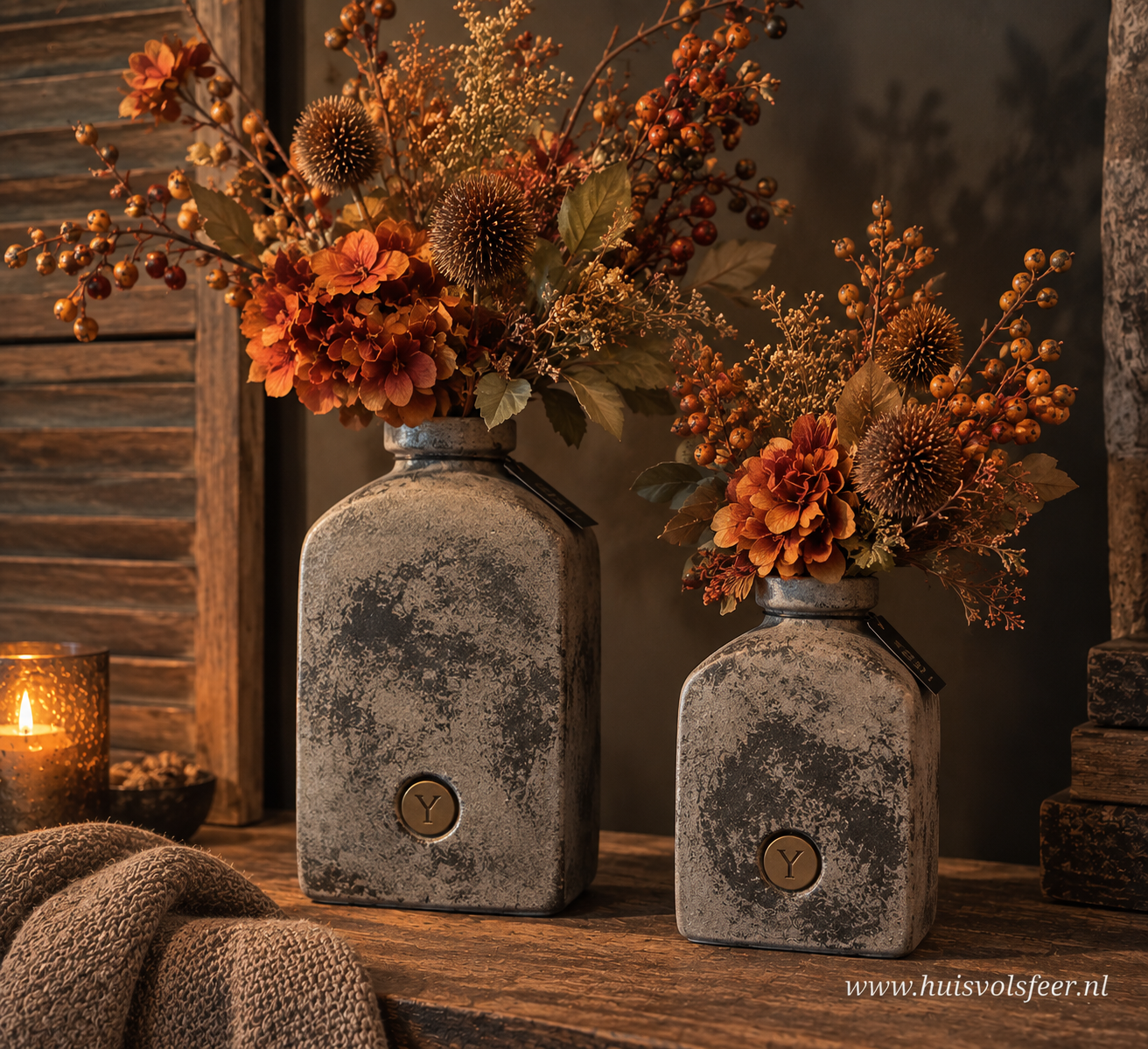 Bottle Square 20 cm- Stone Black || Brynxz