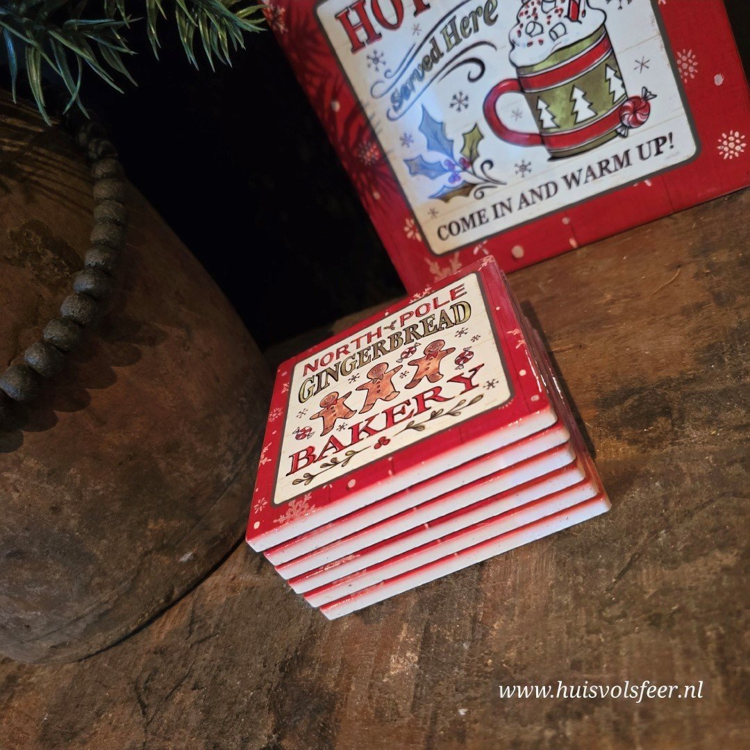 Set van 6 Onderzetters || Christmas Prints - Afbeelding 2